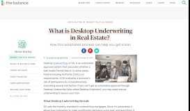 
							         Desktop Underwriter in Real Estate - The Balance								  
							    