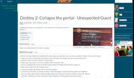 
							         Destiny 2: Collapse the portal - Unexpected Guest - Orcz.com, The ...								  
							    