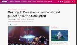 
							         Destiny 2: Forsaken's Last Wish raid: Kalli, the Corrupted guide ...								  
							    