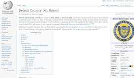 
							         Detroit Country Day School - Wikipedia								  
							    