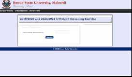 
							         DE/UTME Screening - BSU Portal - Benue State University								  
							    