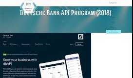 
							         Deutsche Bank API Program (2018) | DevPortal Awards								  
							    