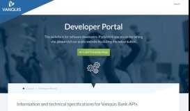 
							         Developer Portal - Vanquis								  
							    