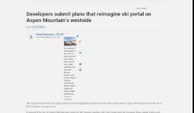 
							         Developers submit plans that reimagine ski portal on Aspen ...								  
							    