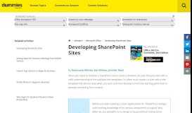 
							         Developing SharePoint Sites - dummies								  
							    
