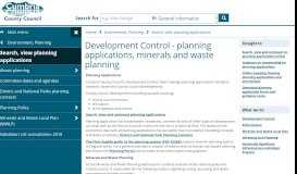 
							         Development Control | Cumbria County Council								  
							    