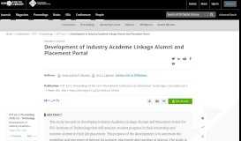 
							         Development of Industry Academe Linkage Alumni and Placement ...								  
							    