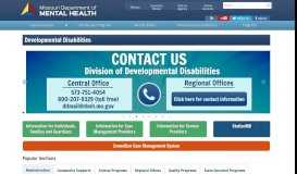 
							         Developmental Disabilities - Missouri Department of Mental Health								  
							    