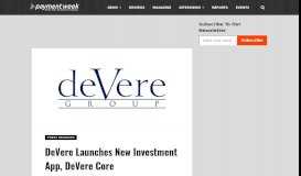 
							         deVere Launches New Investment App, deVere Core ...								  
							    