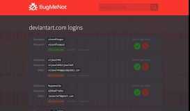 
							         deviantart.com passwords - BugMeNot								  
							    