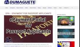 
							         DFA - ePayment for Passport Applicants | Dumaguete, Philippines								  
							    