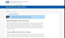 
							         DHCS - About the National Health Care Surveys - CDC								  
							    