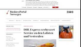 
							         DHL Express verbessert Service zu den Lofoten und Vesterålen ...								  
							    