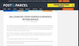 
							         DHL launches cross-border ecommerce return service | Post & Parcel								  
							    