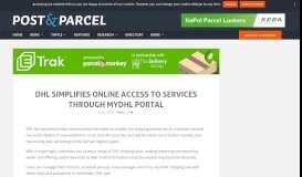 
							         DHL simplifies online access to services through MyDHL portal | Post ...								  
							    