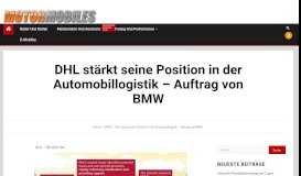 
							         DHL stärkt seine Position in der Automobillogistik - Auftrag von BMW ...								  
							    
