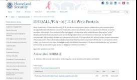 
							         DHS/ALL/PIA-015 DHS Web Portals | Homeland Security								  
							    