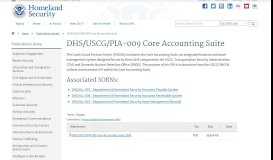 
							         DHS/USCG/PIA-009 Core Accounting Suite | Homeland Security								  
							    