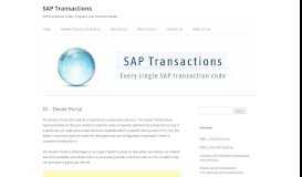 
							         DI – Dealer Portal | SAP Transactions								  
							    