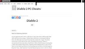 
							         Diablo 2 PC Cheats - GameRevolution								  
							    