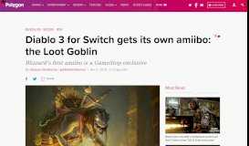 
							         Diablo 3 for Switch gets its own amiibo: the Loot Goblin - Polygon								  
							    