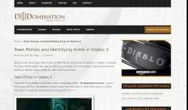 
							         Diablo 3 Town Portal and Identify Item Abilities - Diablo 3 Domination								  
							    
