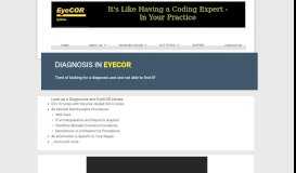 
							         Diagnosis Codes - EyeCOR								  
							    