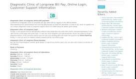 
							         Diagnostic Clinic of Longview Bill Pay, Online Login, Customer ...								  
							    