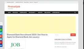 
							         Diamond Bank Recruitment 2019 | See How to Apply for Diamond ...								  
							    