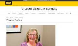 
							         Diane Bates - Student Disability Services | The University of Iowa								  
							    