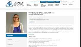 
							         Diane Szlachetka, APRN, NNP-BC - Copley Hospital								  
							    