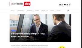 
							         Die Corporate Banking Trilogie – Teil 2: Player und Initiativen - Star ...								  
							    