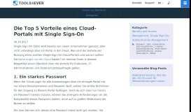 
							         Die Top 5 Vorteile eines Cloud-Portals mit Single Sign-On | Tools4ever								  
							    