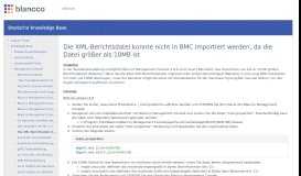 
							         Die XML-Berichtsdatei konnte nicht in BMC importiert werden, da die ...								  
							    