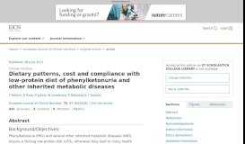 
							         Dietary patterns, cost and compliance with low-protein diet of ... - Nature								  
							    