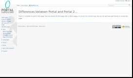 
							         Differences between Portal and Portal 2 - Portal Wiki								  
							    