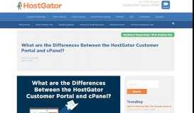 
							         Differences Between the Customer Portal and cPanel | HostGator Blog								  
							    