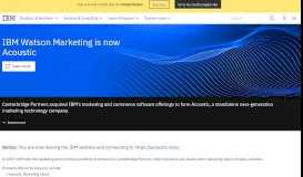 
							         Digital Experience Solutions - Watson Marketing | IBM								  
							    