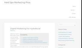 
							         Digital Hydrafacial For Marketing - Med Spa Marketing Pros								  
							    