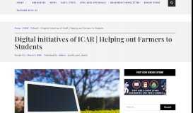 
							         Digital initiatives of ICAR | Helping out Farmers to Students - Agademy								  
							    
