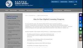 
							         Digital Learning Parent Portal / Digital Learning Home Page - Santee								  
							    