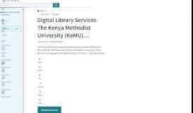 
							         Digital Library Services- The Kenya Methodist University (KeMU ...								  
							    