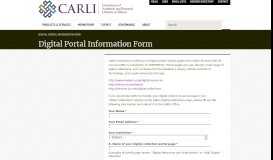 
							         Digital Portal Information Form | CARLI								  
							    