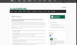 
							         digital resources | Library - Algonquin College								  
							    