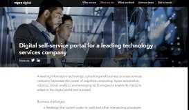 
							         Digital self-service portal for a leading technology ... - Wipro Digital								  
							    