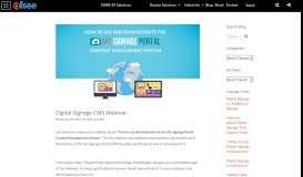 
							         Digital Signage CMS Webinar - Digital Signage Blog								  
							    