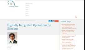 
							         Digitally Integrated Operations by Siemens | ARC Advisory								  
							    