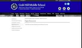
							         Digits Resources - Gold Hill Middle School								  
							    