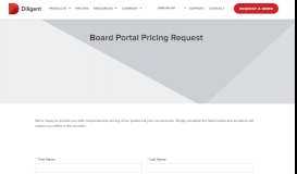 
							         Diligent Board Portal Pricing Request | Diligent Corporation								  
							    