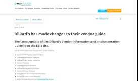 
							         Dillard's Vendor Guide Update - 1EDISource Trading Partner Update								  
							    